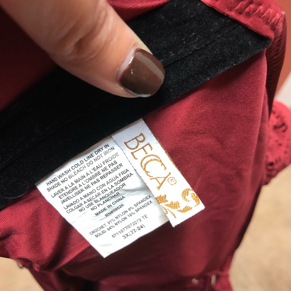 Becca Plus Size Color Play Crochet Swim - Picture 6 of 7